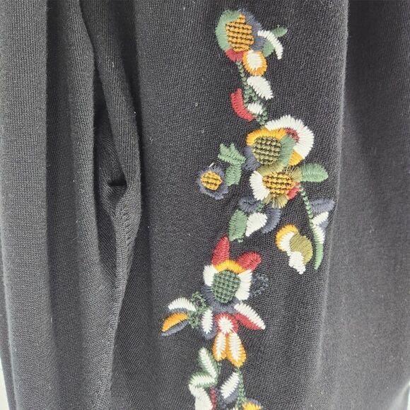 Philosophy Pullover Sweater Women's Plus Size 1X Black Bell Sleeves Embroidery - Picture 4 of 9